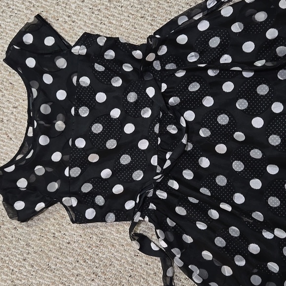 Charming Black and White Polka Dot Dress - Picture 4 of 13